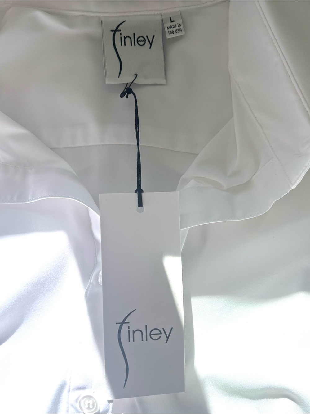 White Finley 3/4-Sleeve Cotton Shirt - Picture 8 of 9